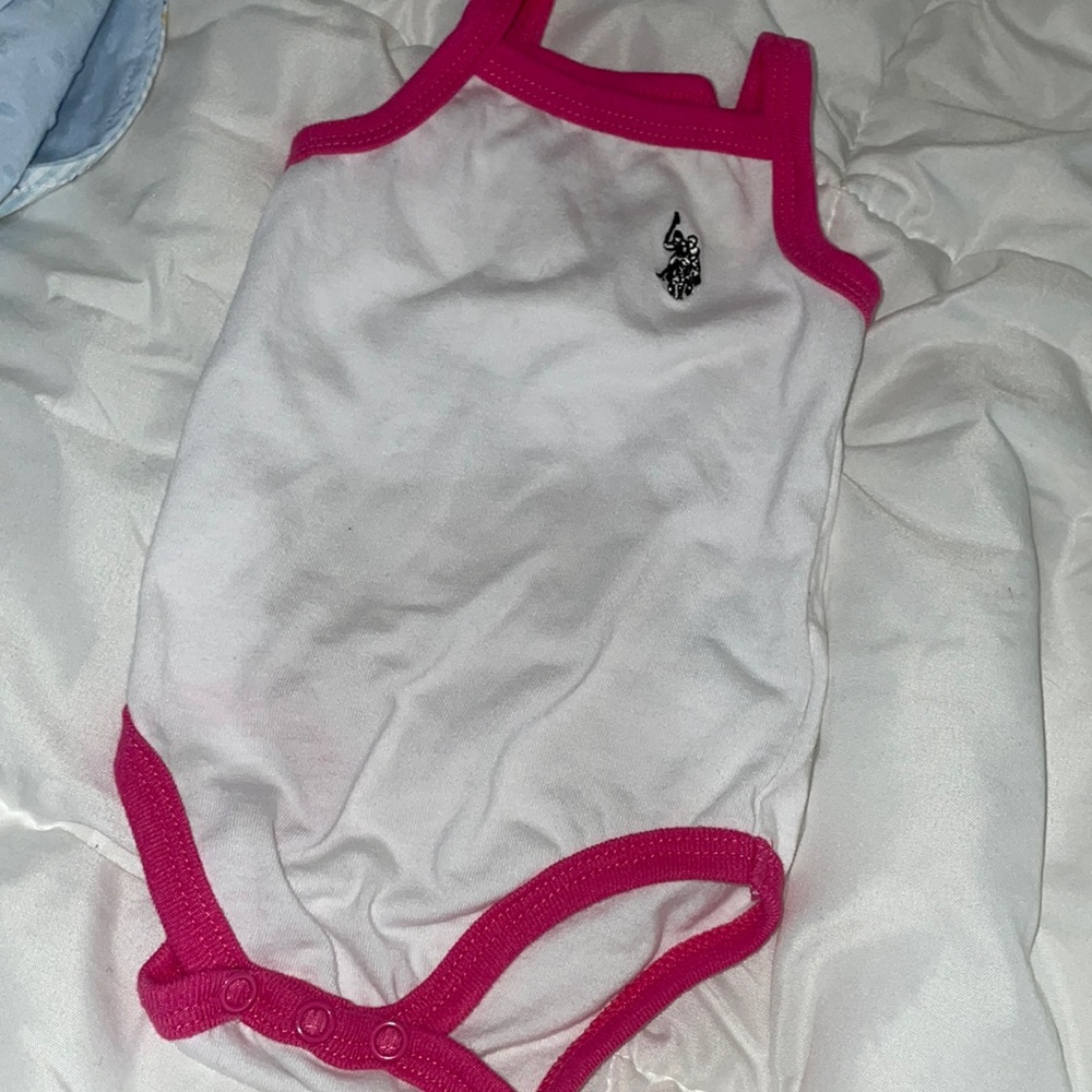 Used once pink polo onesie